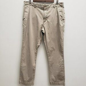 Vineyard Vines Mens Mid Rise Breaker Chino Pants Size 36X30 Tan Slash Pockets